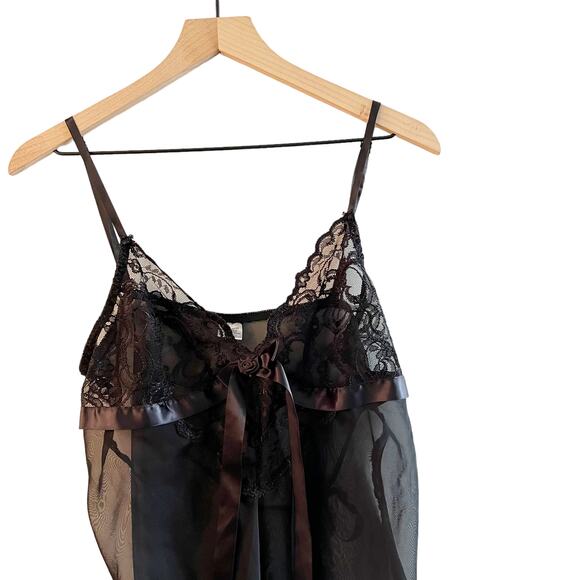 Vintage Movie Star Inc Black Lingerie Teddy Slip Medium - Picture 7 of 7